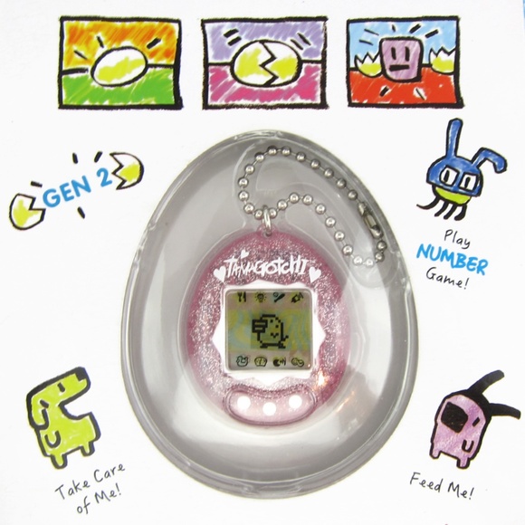 Original Tamagotchi Pink Glitter Shell Digital Virtual Pet Bandai #42882 BAI-R4 - Picture 6 of 11